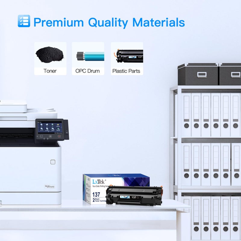 LxTek خرطوشة حبر سوداء بديلة LxTek 137 لطابعة كانون 137 خرطوشة حبر سوداء 137 CRG137 للاستخدام مع Imageclass D570 MF232w MF242dw MF240 MF230 MF216n MF236n (عبوة 2، 137 سوداء) - Image 5