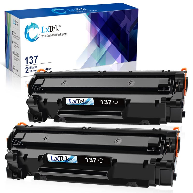 LxTek خرطوشة حبر سوداء بديلة LxTek 137 لطابعة كانون 137 خرطوشة حبر سوداء 137 CRG137 للاستخدام مع Imageclass D570 MF232w MF242dw MF240 MF230 MF216n MF236n (عبوة 2، 137 سوداء) - Image 1
