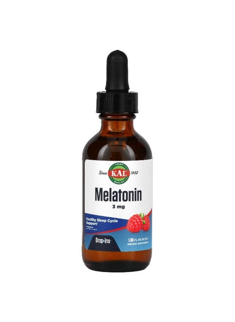 KAL, Melatonin, Raspberry, 3 mg, 1.85 fl oz (55 ml)