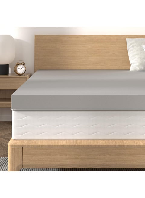 PumPum 2 Inch Charcoal Foam Mattress Topper for Back Pain Relief Cooling No Odor Mattress Pad