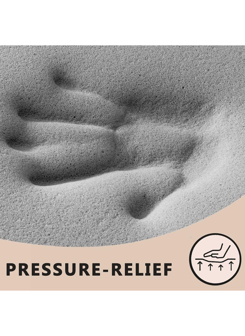 PumPum PumPum 2 Inch Charcoal Foam Mattress Topper for Back Pain Relief Cooling No Odor Mattress Pad  - Image 2