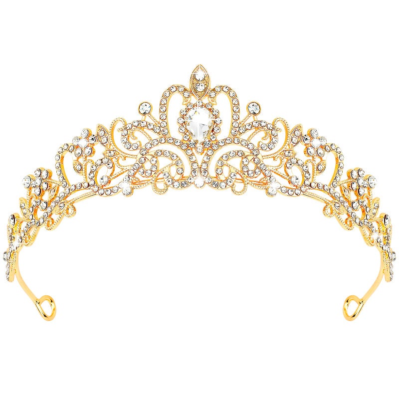 CIEHER Gold Tiara Crowns for Women & Girls - Bridal, Wedding, Prom, Quinceanera, Birthday & Christmas Crown Gifts - Hair Accessories - Image 1