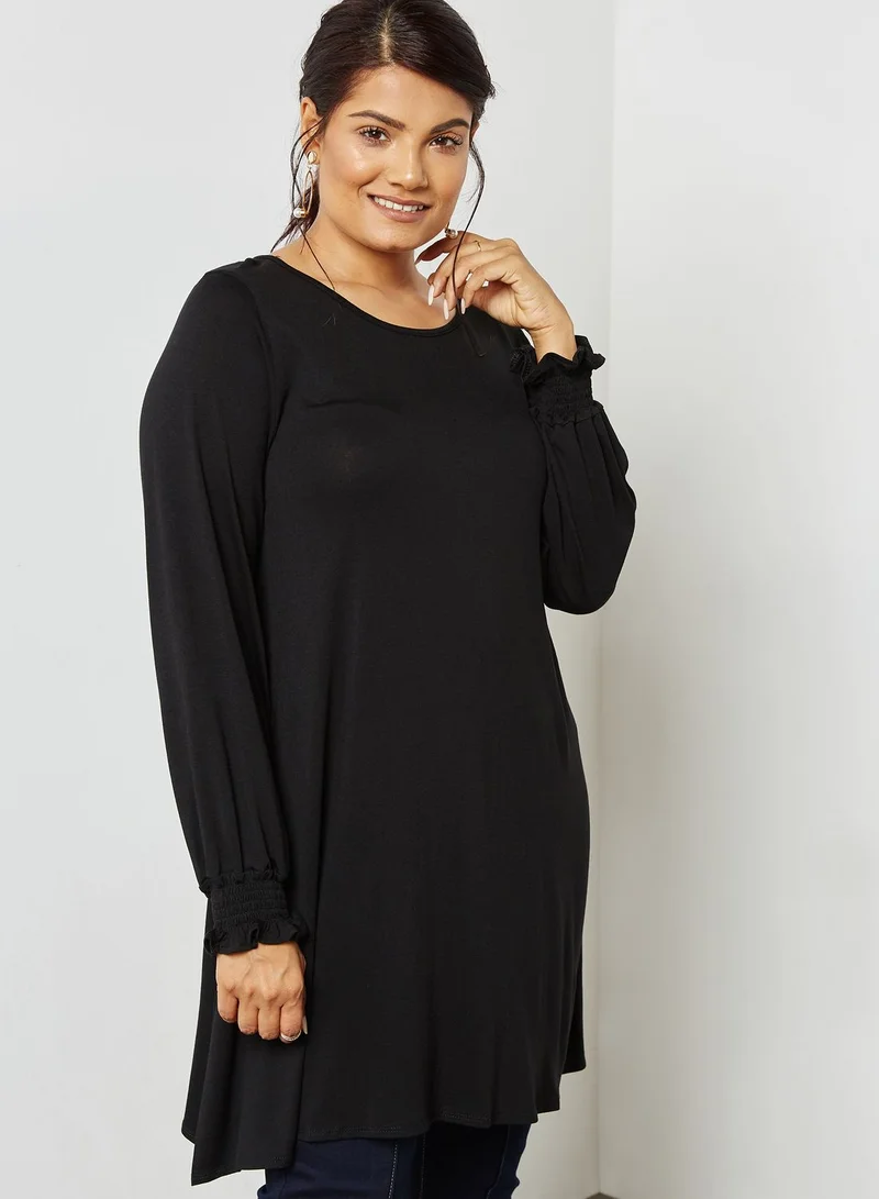 EVANS Longline Shirred Top