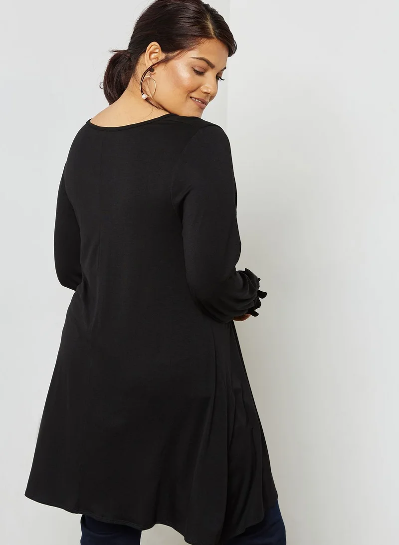 EVANS Longline Shirred Top