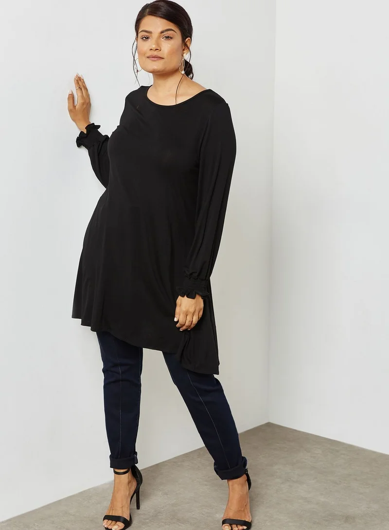 EVANS Longline Shirred Top