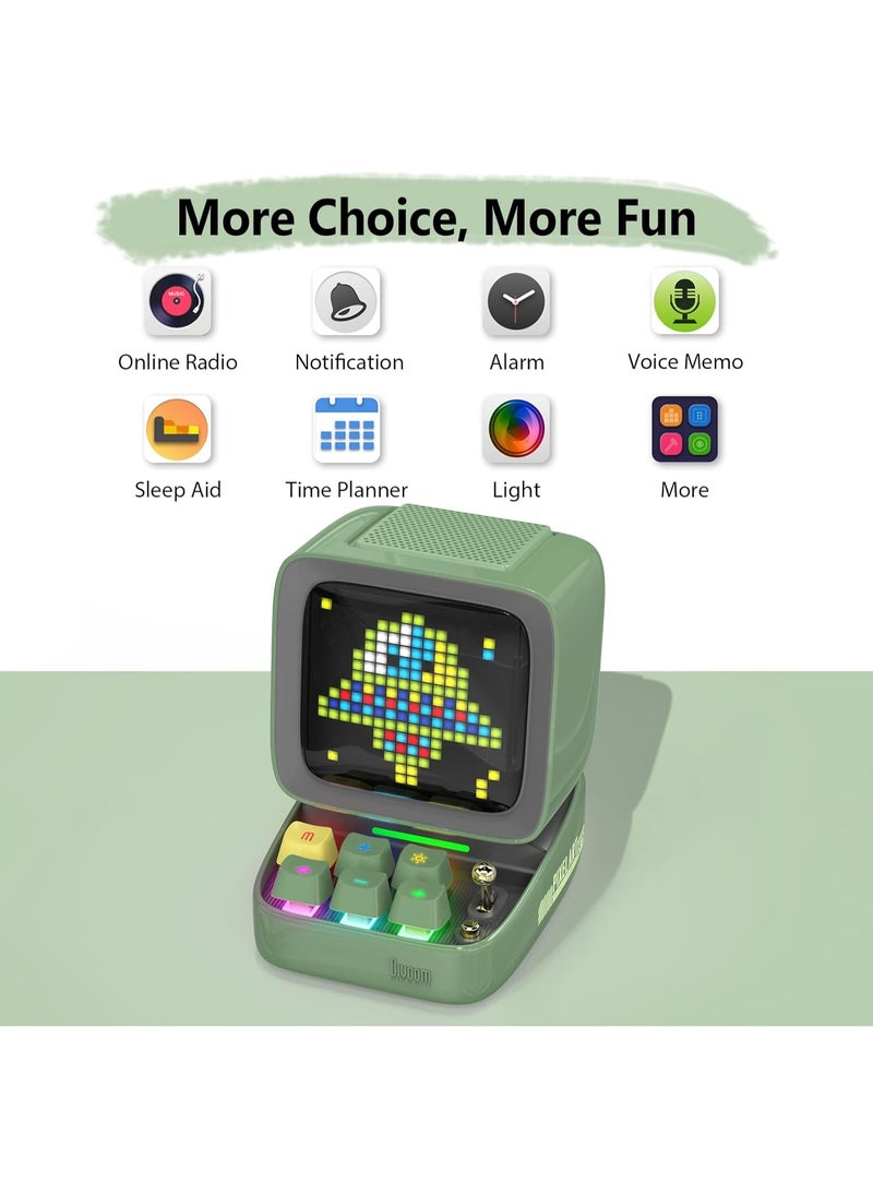 Divoom Divoom Ditoo – Retro Pixel Art Bluetooth Speaker with 16x16 LED Screen and App Control - Green  - Image 5