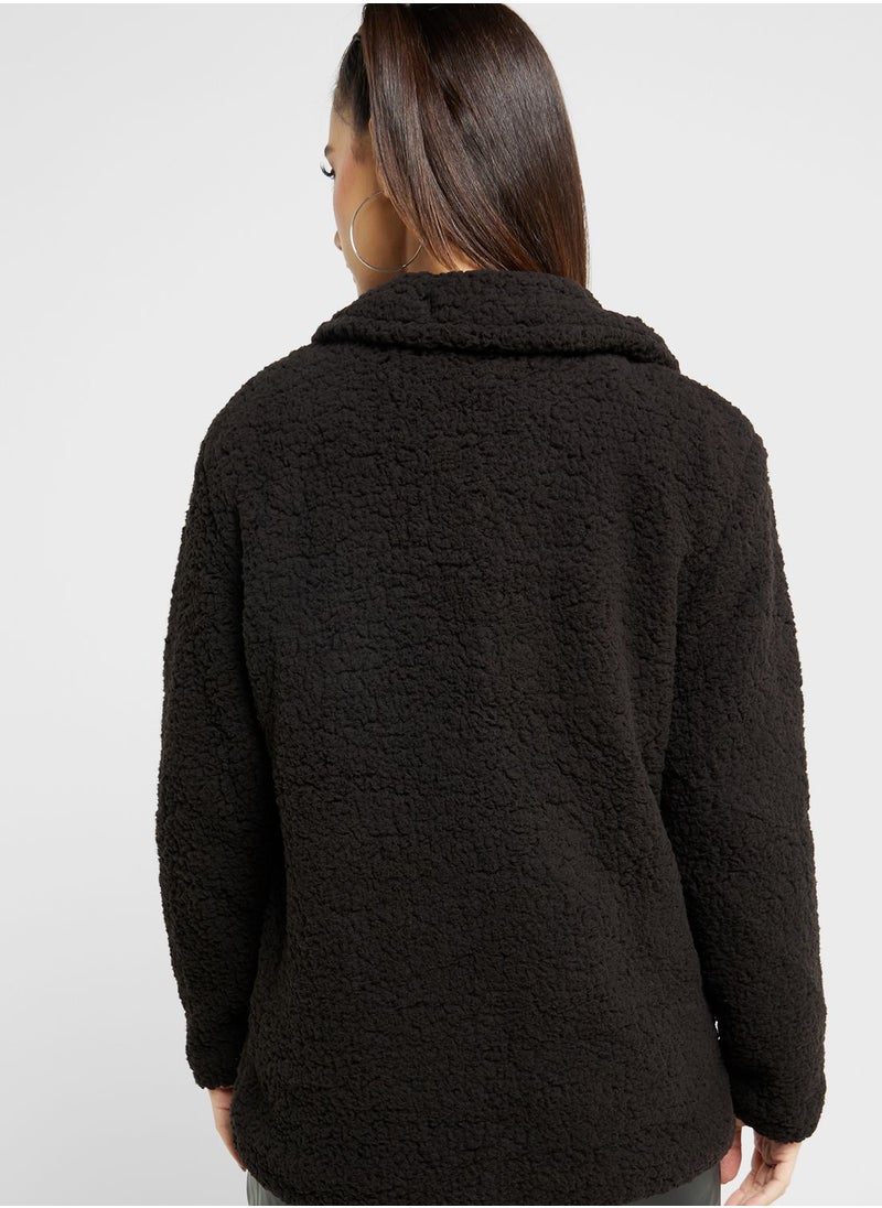 Ginger - Lapel Faux Shearling Coat - Image 1