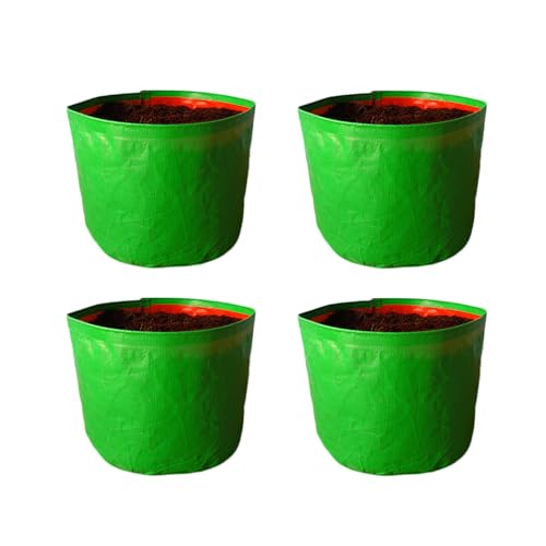 BonKaso Grow Bags 6x6 Inch, Pack of 4 – Durable HDPE Fabric Planting Bags for Terrace, Balcony & Kitchen Garden, Perfect for Growing All Vegetables, Leafy Greens, Fruits, and Herbs Easily at Home - Image 1