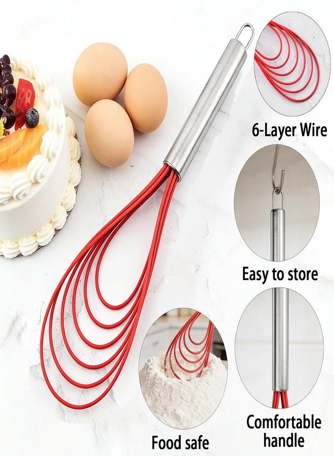 RUIFYRAY Flat Metal Whisk Set of 3, Stainless Steel Flat Whisk, Wire Egg Utensils Whisk for Cooking, Blending, Beating, Frothing & Stirring - Image 3