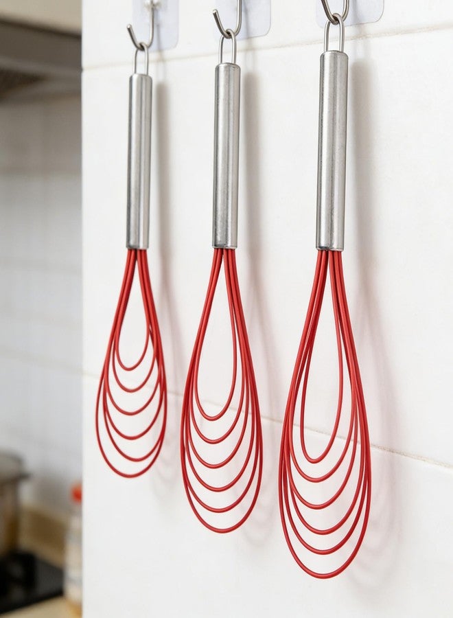 RUIFYRAY Flat Metal Whisk Set of 3, Stainless Steel Flat Whisk, Wire Egg Utensils Whisk for Cooking, Blending, Beating, Frothing & Stirring - Image 5