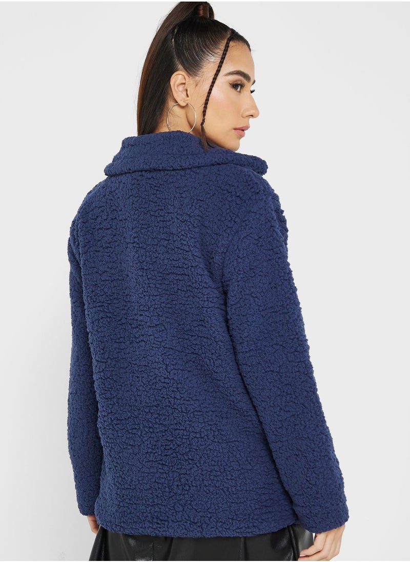 Ginger - Lapel Faux Shearling Coat - Image 1