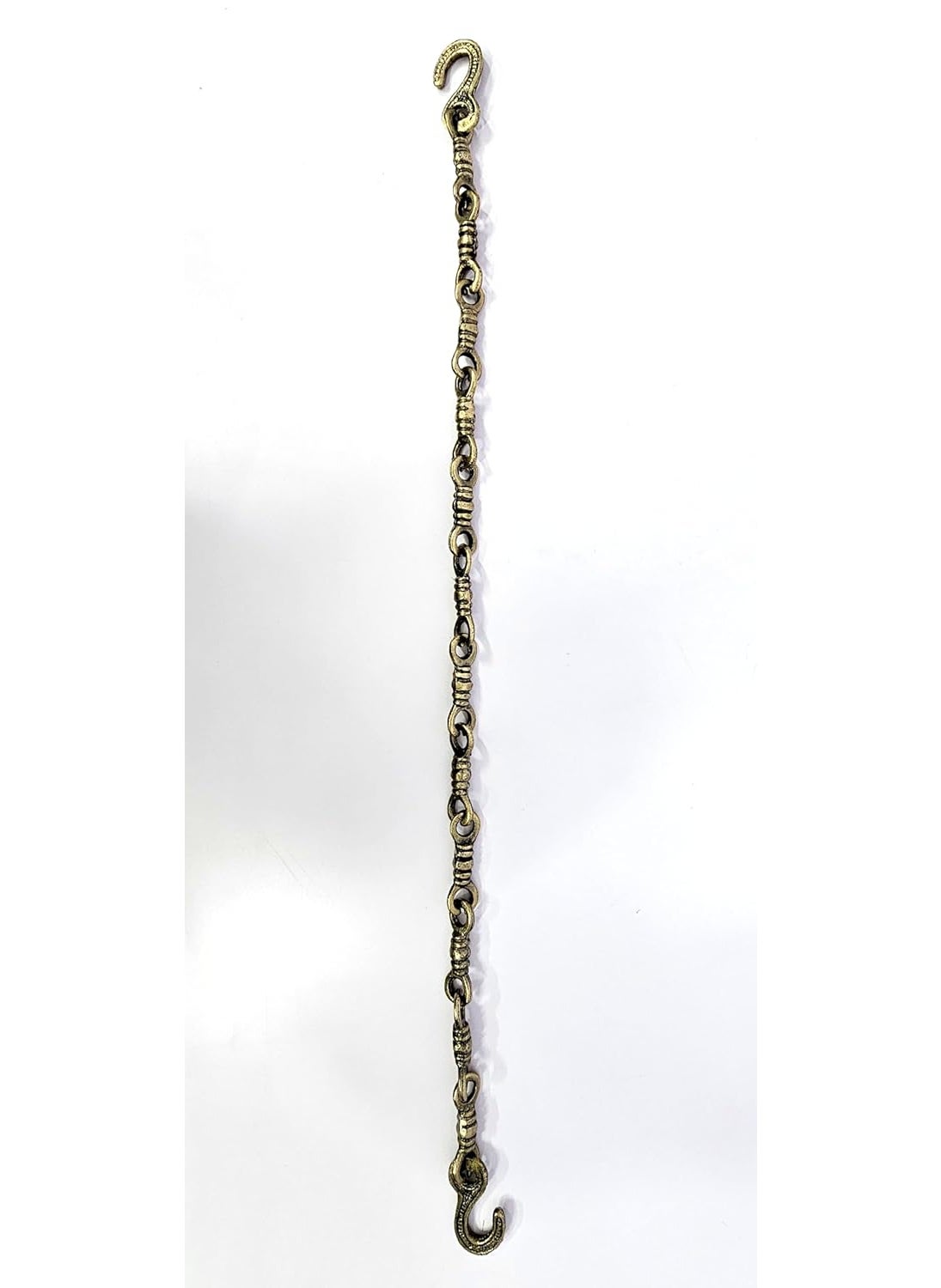ESPLANADE ESPLANADE Brass Chain with Hooks for Hanging Bell Diya Deepak Bells Length 2 Feet 24 Inches Golden BrassChain2Feet  - Image 3