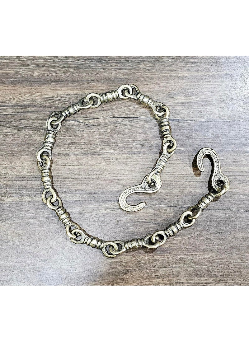 ESPLANADE ESPLANADE Brass Chain with Hooks for Hanging Bell Diya Deepak Bells Length 2 Feet 24 Inches Golden BrassChain2Feet  - Image 5