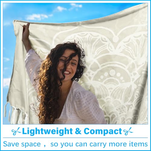 Vikumond Oversized Turkish Beach Towel Blanket XXL Cotton Sandproof Towels Boho Woven Extra Large Big Sand Free Giant Throw Blankets Huge Quilt XL Picnic Camping Necessities Cloud for Adult Gifts - Image 3