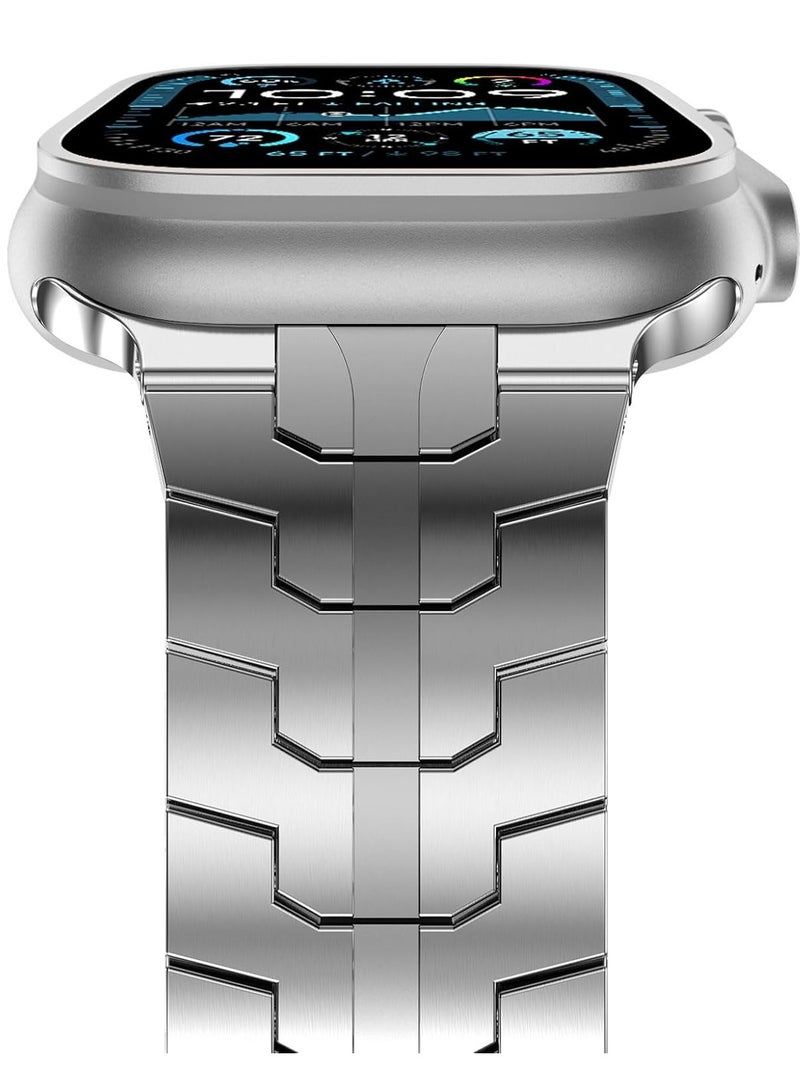 JAJEEK Stainless Steel Strap for iWatch 49mm, 46mm, 45mm, 44mm, 42mm – Black Metal Replacement Band for Apple Watch Ultra 3, Ultra 2, Ultra, Series 10, 9, 8, 7, SE, 6, 5, 4, 3, 2, 1 – Durable, Adjustable, Sleek Design - Image 2