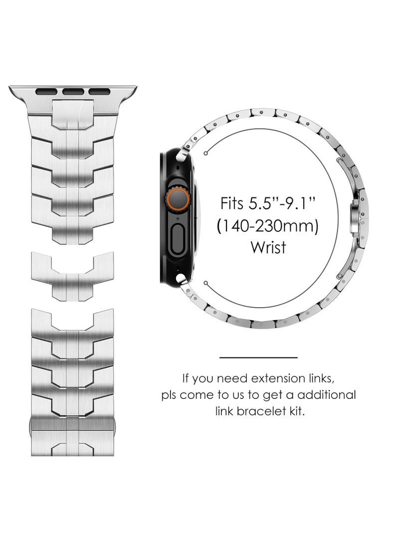 JAJEEK Stainless Steel Strap for iWatch 49mm, 46mm, 45mm, 44mm, 42mm – Black Metal Replacement Band for Apple Watch Ultra 3, Ultra 2, Ultra, Series 10, 9, 8, 7, SE, 6, 5, 4, 3, 2, 1 – Durable, Adjustable, Sleek Design - Image 4