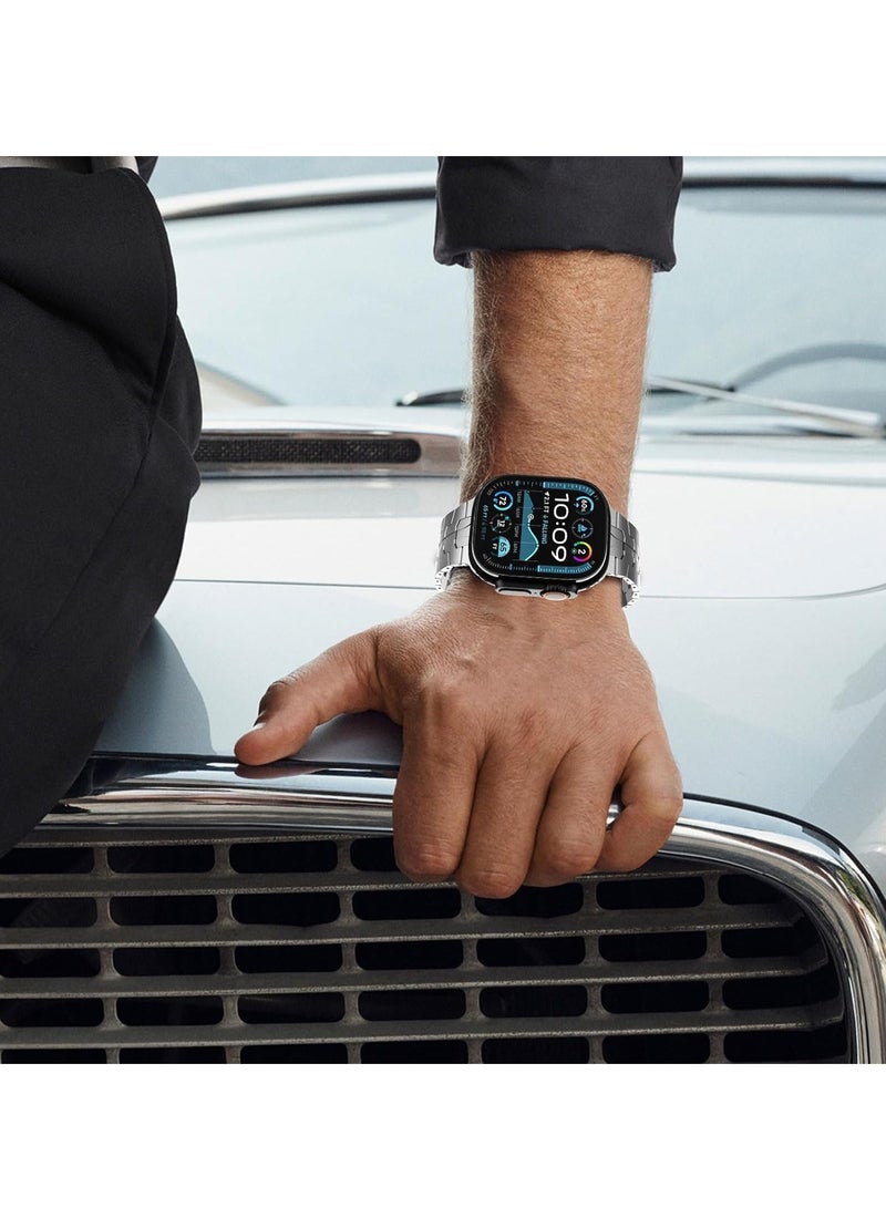 JAJEEK Stainless Steel Strap for iWatch 49mm, 46mm, 45mm, 44mm, 42mm – Black Metal Replacement Band for Apple Watch Ultra 3, Ultra 2, Ultra, Series 10, 9, 8, 7, SE, 6, 5, 4, 3, 2, 1 – Durable, Adjustable, Sleek Design - Image 5