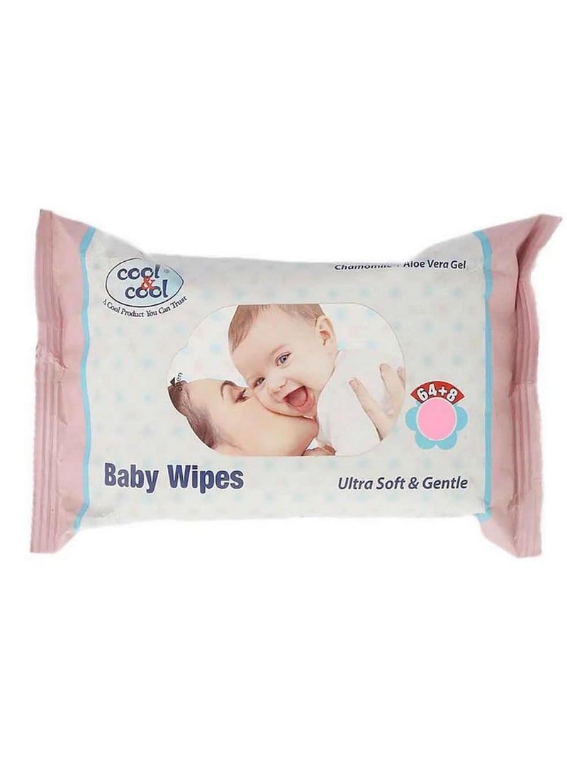 كول اند كول مناديل مبللة للأطفال فائقة النعومة واللطف، 72 قطعة