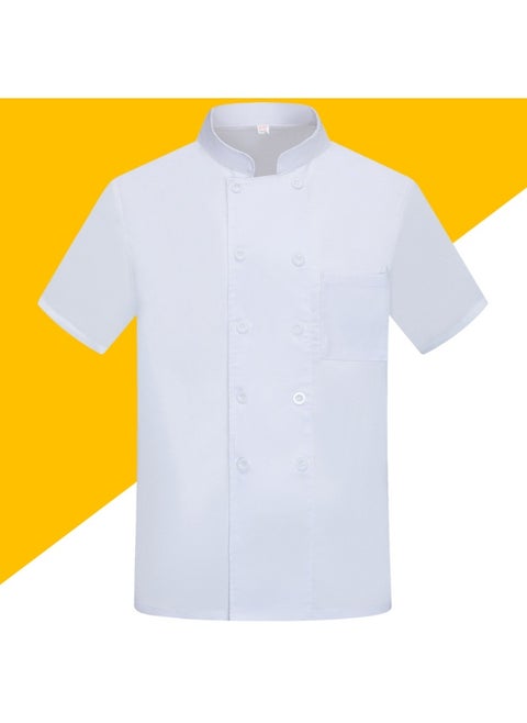 Anti-pollution Chef Uniform Breathable Mesh Back Chef Jacket for Unisex Kitchen Hotel Bakery Food Service Stand Collar Short