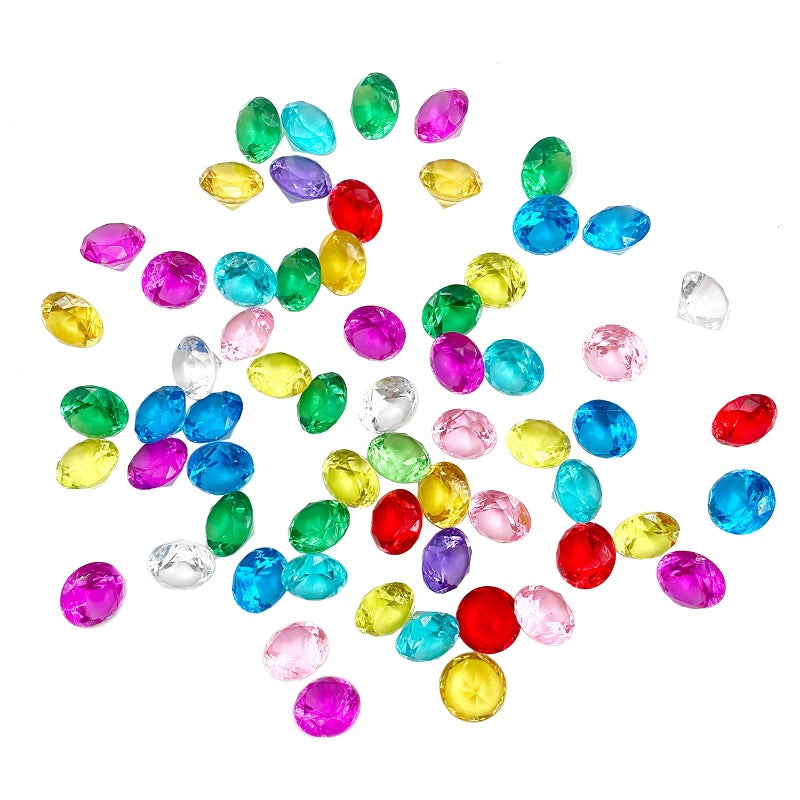 LYFJXX Fake Diamond Valentines Day Decoration 280 pcs Multicolor 20 mm Acrylic Diamond for Table Scatters Vase Fillers Valentines Day Decor
