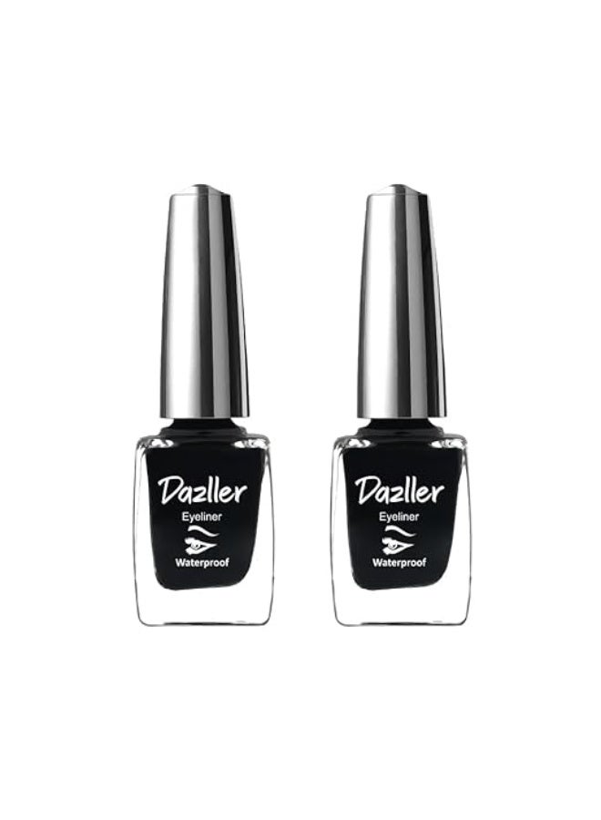 Dazller Liquid Eyeliner | Waterproof | Precise Application | Smudge-proof | Vibrant Matte | Long Stay | Quick Dry | Duo Black |19ml - Image 1