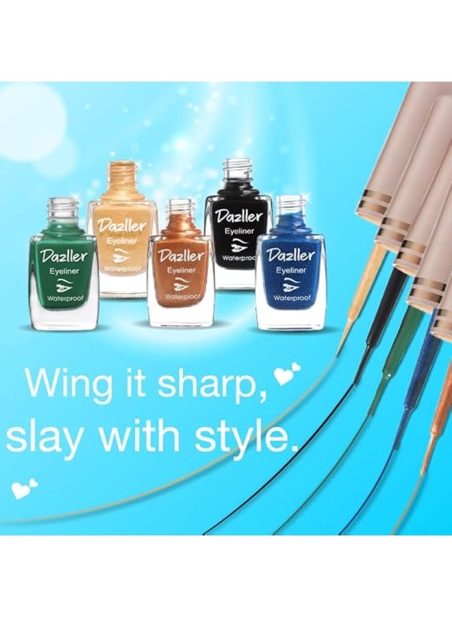 Dazller Liquid Eyeliner | Waterproof | Precise Application | Smudge-proof | Vibrant Matte | Long Stay | Quick Dry | Duo Black |19ml - Image 3