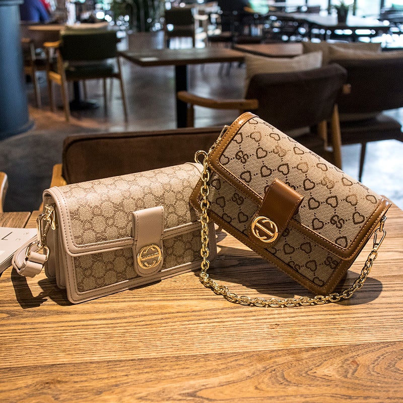 Order New Bag Women'S Trendy Retro Simple Printed Canvas Chain Small Square Bag Niche Fashion Single Shoulder Crossbody Bag - Image 4