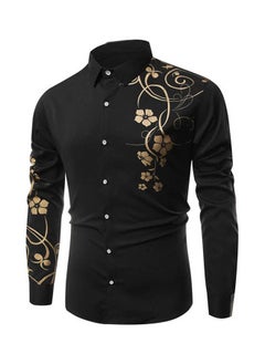 NIBEMINENT Flower Printed Shirt Black/Gold  - Image 1