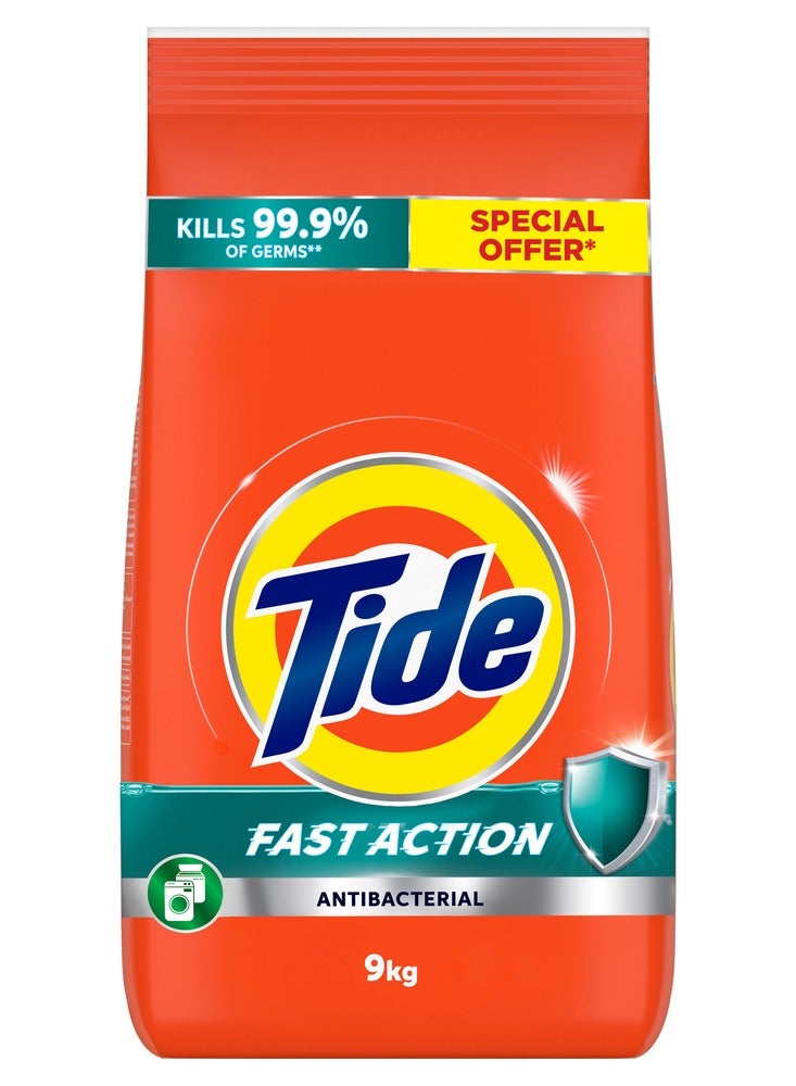 Tide Anti-Bacterial Fast Action Laundry Detergent Powder 9kg - Image 1