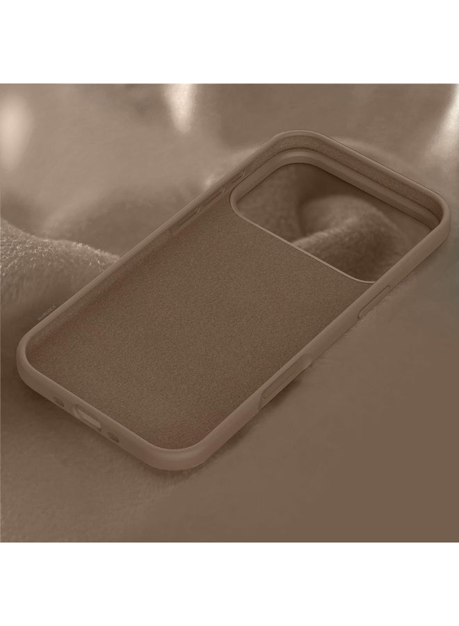 أكاليكس جراب سيليكون متوافق مع هاتف iPhone 17 Pro Max، جراب هاتف نحيف من السيليكون السائل مع طبقة حماية ثلاثية من المطاط الناعم ومقاوم للصدمات مع بطانة من مادة TPU | بني - Image 2