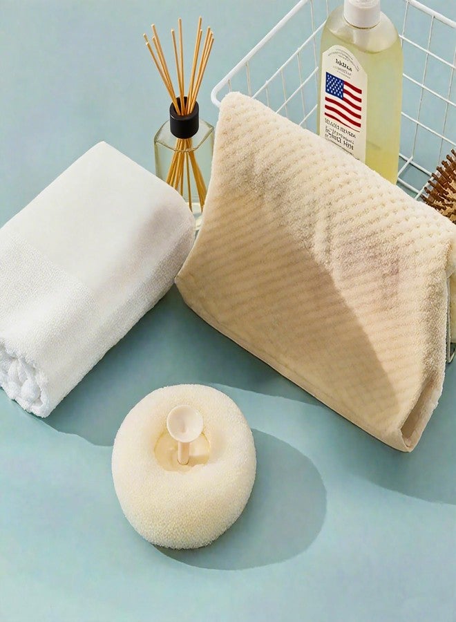 ZQtyf Super Soft Sunflower Suction Cup Bath Ball, New Upgraded 2-in-1 Sunflower Ball Exfoliating Loofah Sponge Mesh Pouf Shower Ball with Comfortable Non-Slip Handle (Yellow - Image 3