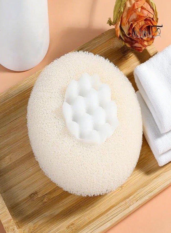 ZQtyf Super Soft Sunflower Suction Cup Bath Ball, New Upgraded 2-in-1 Sunflower Ball Exfoliating Loofah Sponge Mesh Pouf Shower Ball with Comfortable Non-Slip Handle (Yellow - Image 2