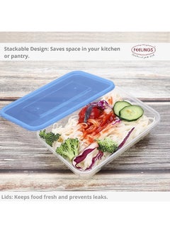 FEELINGS Plastic Food Containers with Lids, 5-Piece Set, 1000ml Each, BPA-Free, Airtight, Freezer/Microwave/Dishwasher Safe, Space-Saving