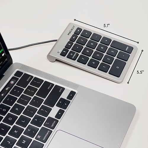 MACALLY USB C Wired Number Pad for Mac - 10 Key USB Keypad, Type C Numeric pad, Number Keypad for Keyboard and Number Pad for Laptop, MacBook Pro/Air, iMac, and PC - 5ft Cable Numpad - Space Grey Keypads - Image 3