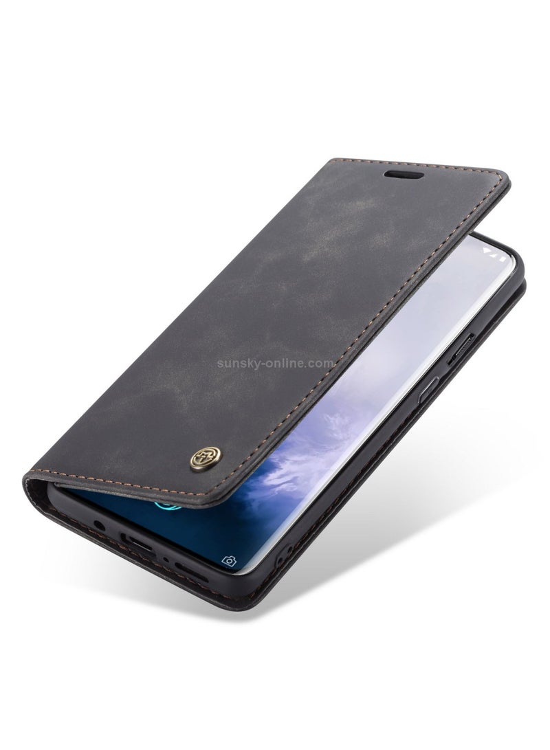CaseMe Oneplus 7 Pro Case Wallet, for Oneplus 7 Pro Wallet Case Book Folding Flip Folio Case with Magnetic Kickstand Card Slots Protective Cover - Black - Image 4