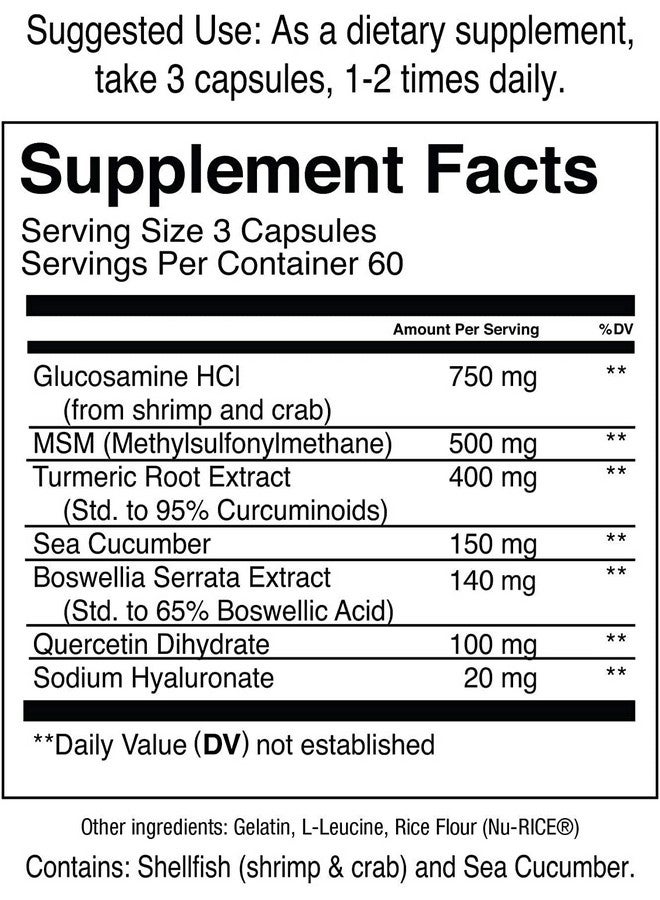 Jocko Fuel Joint Support Supplement - Glucosamine MSM for Joint Pain, Mobility, & Flexibility w/Turmeric & Boswellia (180 Capsules) - Image 2