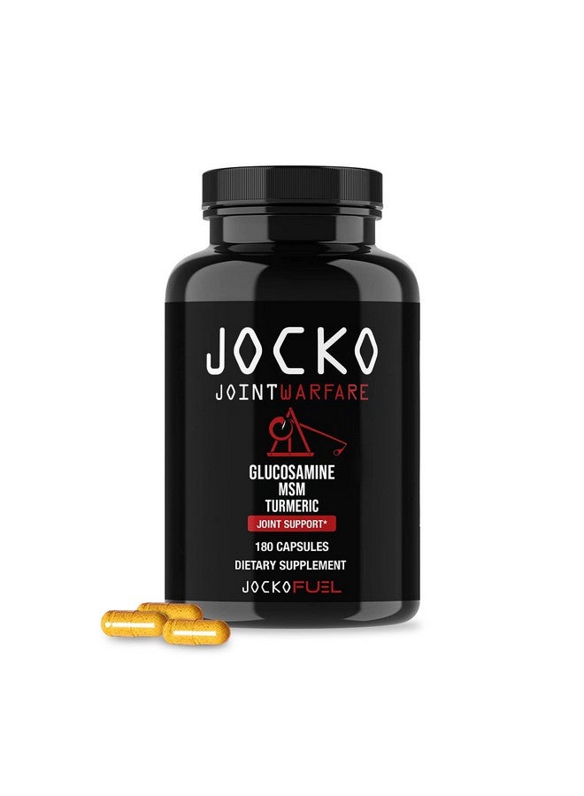 Jocko Fuel Joint Support Supplement - Glucosamine MSM for Joint Pain, Mobility, & Flexibility w/Turmeric & Boswellia (180 Capsules) - Image 1