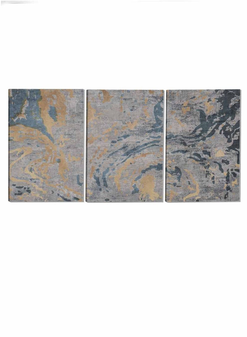 LOWHA Set Of 3 Framed Canvas Wall Arts Stretched Over Wooden Frame Retro Triptych Abstract Paintings For Home Living Room Office Decor - Image 4