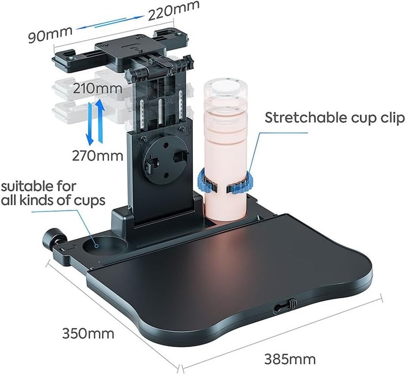 FANXIN Foldable Travel Tray for Rear Passenger Seat Car Food Trays for Eating Car Desk for Laptop Working on The Road with NonSlip Mat - Image 2