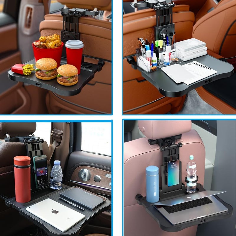 FANXIN Foldable Travel Tray for Rear Passenger Seat Car Food Trays for Eating Car Desk for Laptop Working on The Road with NonSlip Mat - Image 4