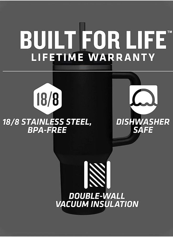 40oz Stainless Steel Vacuum Insulated Tumbler with Lid and Straw