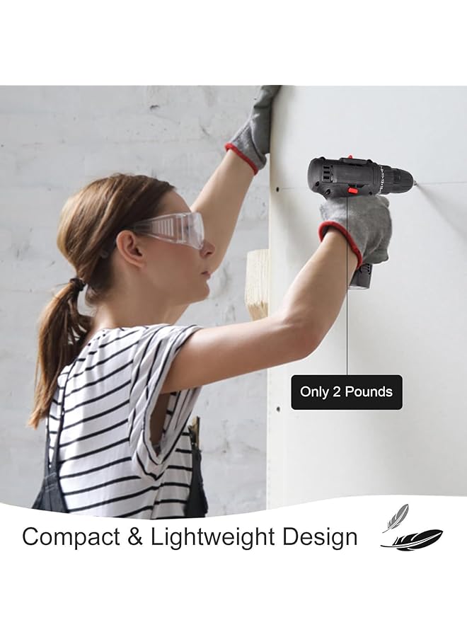 WEMART 12V Cordless Drill Set Power Drill With Battery And Charger Electric Drill 3 8 Inch Keyless Chuck With 24 Accessories 2 Speed 25+3 Position Compact Drill Driver Kit For Home And Diy Project - Image 2