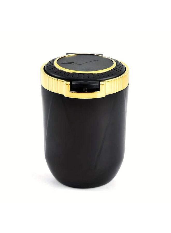 Golden Car Ashtray With Automatic Pop Up Lid ABS Metal Convenient Fast Easy Clean - Image 3