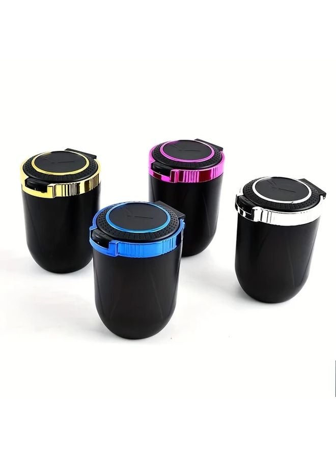 Golden Car Ashtray With Automatic Pop Up Lid ABS Metal Convenient Fast Easy Clean - Image 1