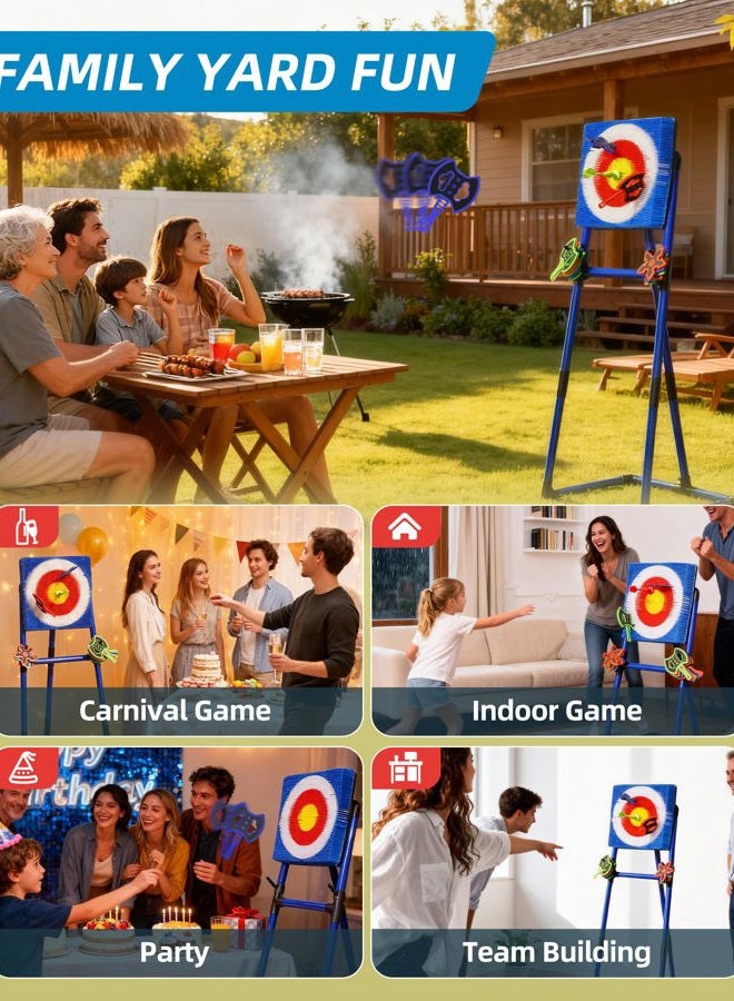 TAILBB Axe Throwing Game for Backyard with Bristle Target & 12 Throwing Axes Set, Indoor & Outdoor Games for Adults, Kids & Family, Yard Games Toys, Axe Throwing Target,Dart Board,Carnival Games(Blue) - Image 2