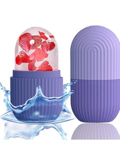 NNEWVANTE Nnewvante Ice Roller For Face,Beauty Facial Massage Ice Roller,Glow Cube Ice Roller for Face,Skin Care Tools for Eye Wrinkles, Acne Puffiness Relief (Purple)…  - Image 1