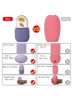 NNEWVANTE Nnewvante Ice Roller For Face,Beauty Facial Massage Ice Roller,Glow Cube Ice Roller for Face,Skin Care Tools for Eye Wrinkles, Acne Puffiness Relief (Purple)…  - Image 5