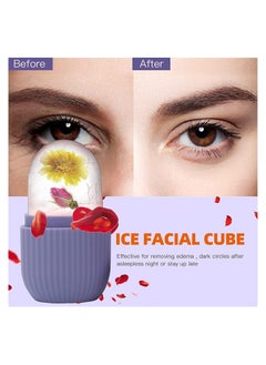 NNEWVANTE Nnewvante Ice Roller For Face,Beauty Facial Massage Ice Roller,Glow Cube Ice Roller for Face,Skin Care Tools for Eye Wrinkles, Acne Puffiness Relief (Purple)…  - Image 2