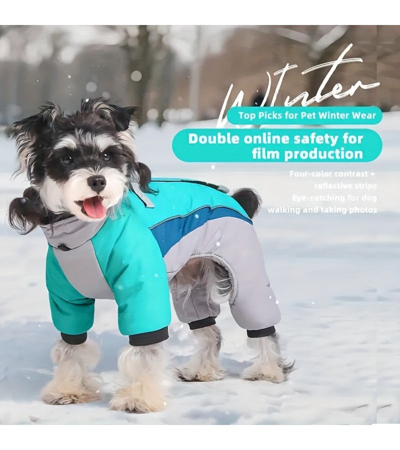 Pink Thermal Dog Coat Thickened Winter Jacket With Reflective Zipper For Golden Retriever Labrador Small To Medium Dogs Cold Weather Pet Clothing - Image 1