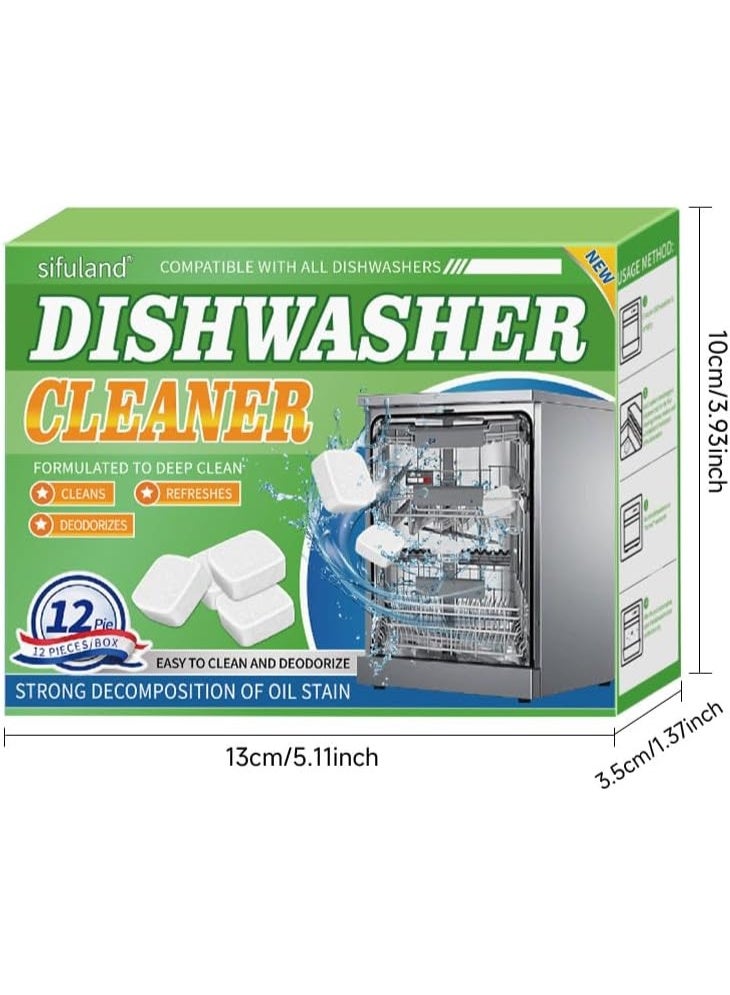 Dishwasher Cleaner and Deodorizer Tablets 12-Pack, Deep Cleaning Descaler for Dishwasher Machine, Heavy Duty, Septic Safe, Removes Grease u0026 Build-ups(No Scent) - Image 4
